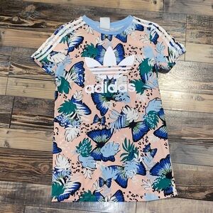 New Adidas Pink Floral Tee Dress